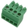 Terminal de bloque desmontable 4 posiciones hembra en ángulo 3.81mm.