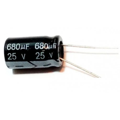 Capacitor electrolitico 680uf 25V.