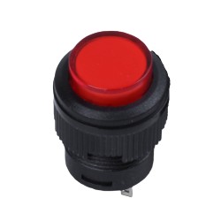 Pulsador momentáneo con led 3A 250VAC (Rojo)