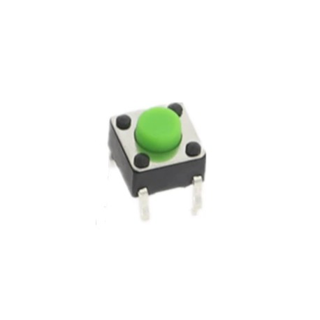 Push button Th 4 pines 6x6 mm Color Verde