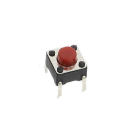 Push button Th 4 pines 6x6 mm Color Rojo