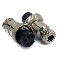 Conector circular hembra 5 posiciones 12mm