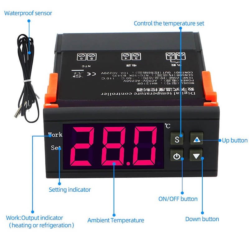 Módulo controlador de temperatura Digital de alta precisión, termostato  remoto WIFI, aplicación de calor frío, recolección de temperatura, alarma  alta y baja - AliExpress