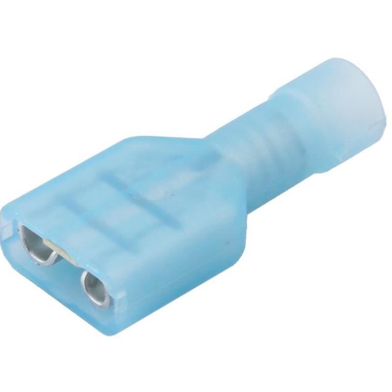 Terminal faston hembra con cubierta azul 6.3mm