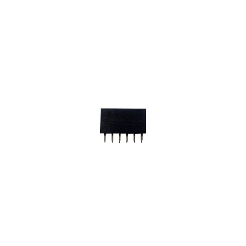Header hembra 6X1 2.54 mm.