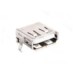 Conector USB hembra tipo A para PCB en ángulo.