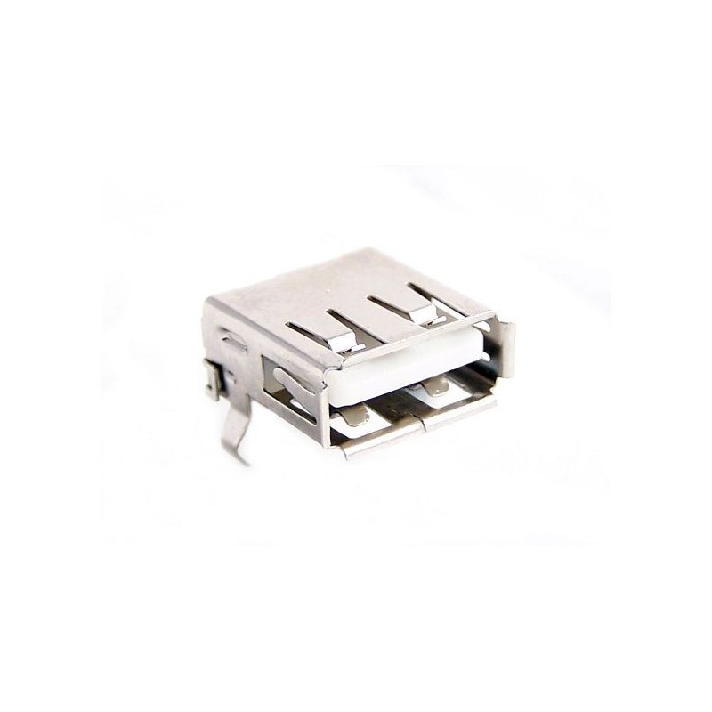 Conector USB hembra tipo A para PCB en ángulo.