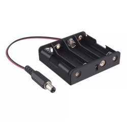 Porta pilas para 4 baterías AA con Plug.