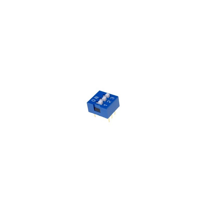 Dip S-witch 3 posiciones SPST (color azul para PCB)