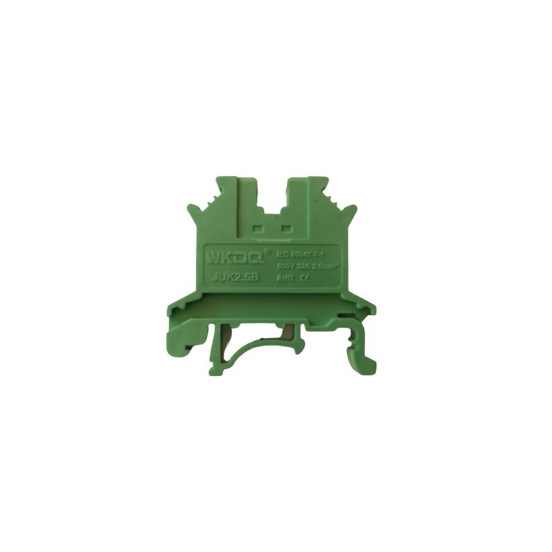 Clema de paso rail DIN JUK2.5B color verde
