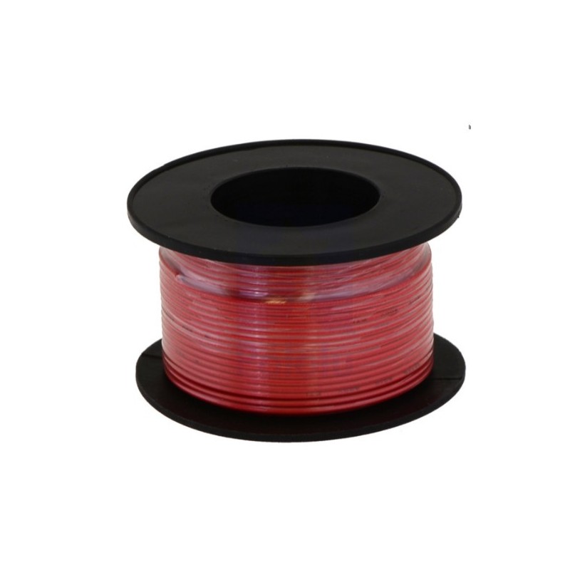 Carrete con 30 metros de cable rojo calibre 30 AWG (Pololu 2602)