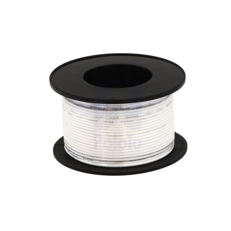 Carrete con 30 metros de cable blanco calibre 30 AWG (Pololu 2609)