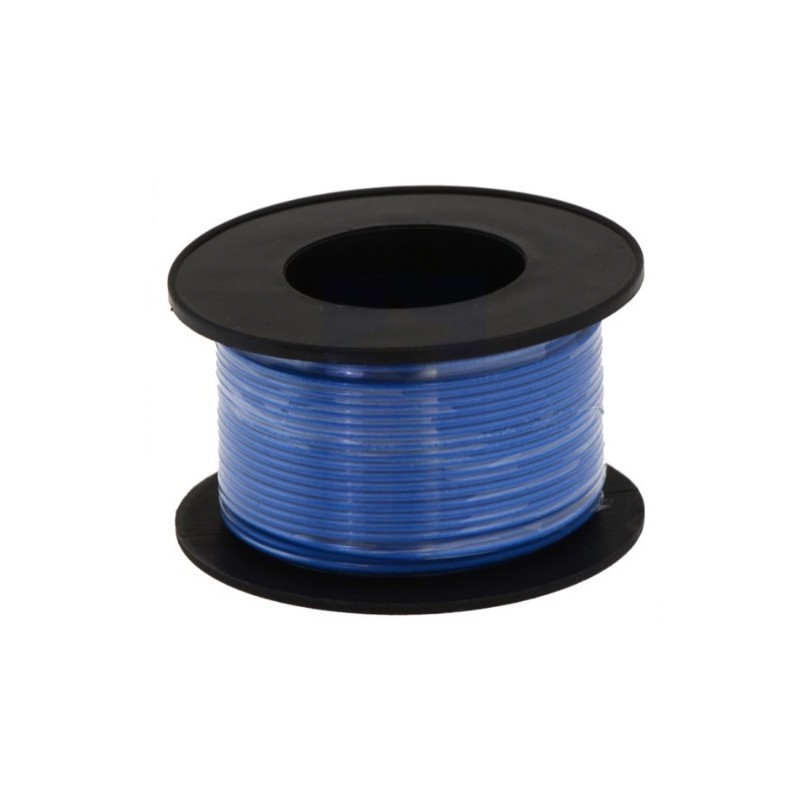 Carrete con 12 metros de cable azul calibre 20 AWG (Pololu 2656)