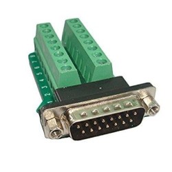 Conector macho DB15 con PCB Y BORNERA