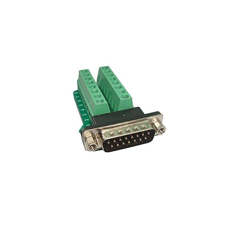 Conector macho DB15 con PCB Y BORNERA