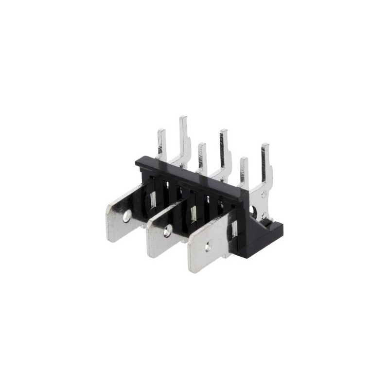 Terminal faston para PCB Macho 7.62 mm en angulo 3 posiciones
