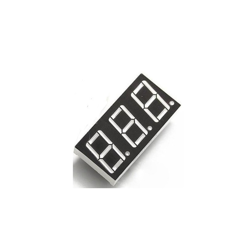 Display triple 7 segmentos catodo común rojo 37mm x 19mm