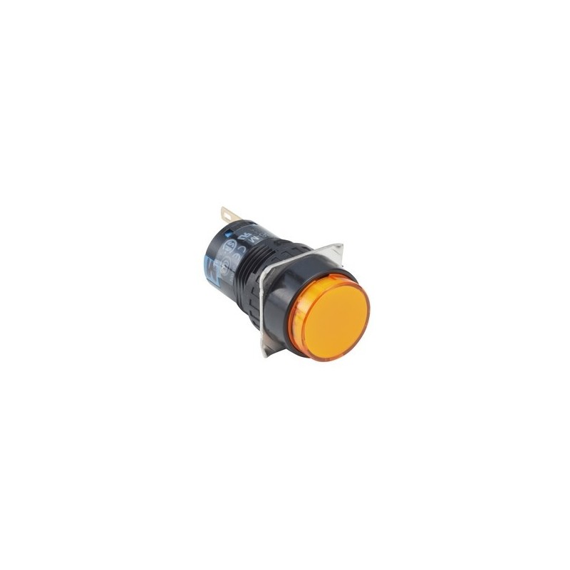 Push button momentáneo SPDT 16mm con luz Blanca (LED 12V)
