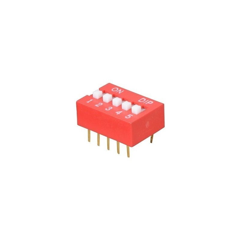 Dip Switch 5 posiciones (Color Rojo PCB)