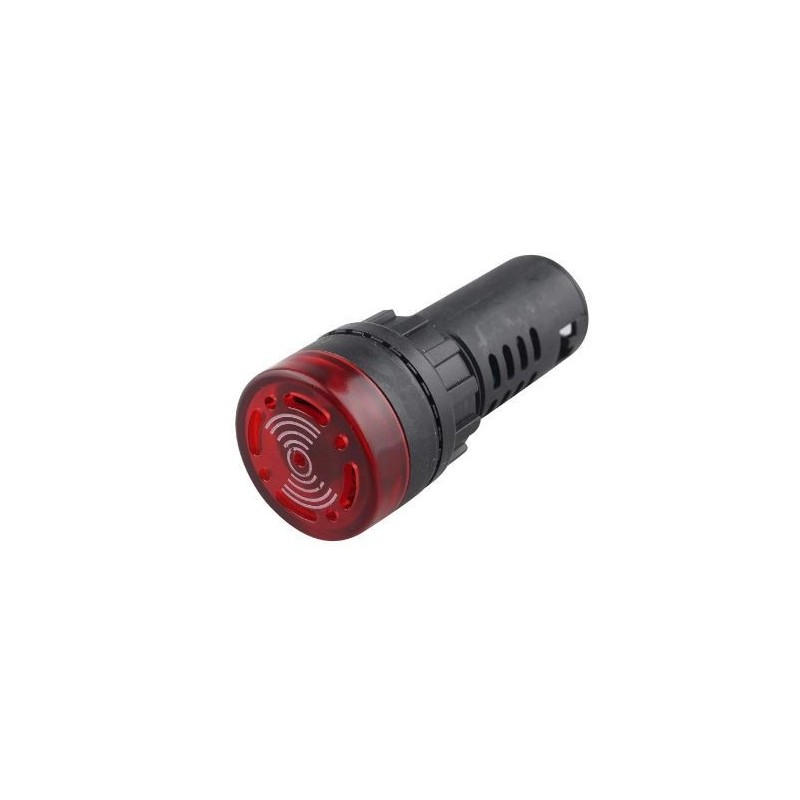 Lampara piloto 22mm color rojo 12V con buzzer