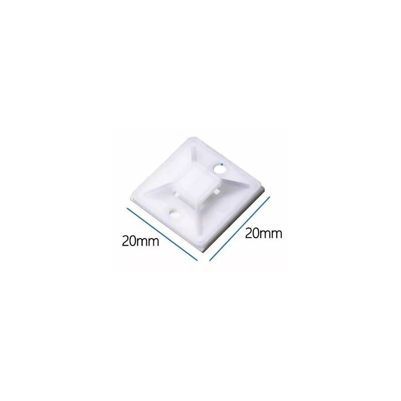 Base adherible para cinchos 20X20mm color blanco 3M