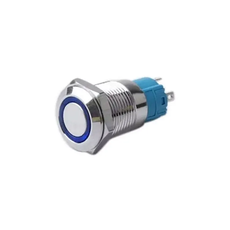 PULSADOR MOMENTÁNEO CON LED 3A 250VAC (AZUL)