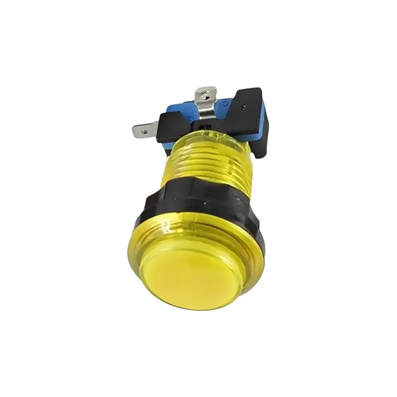 Botón para maquinita luminoso color amarillo con microswitch