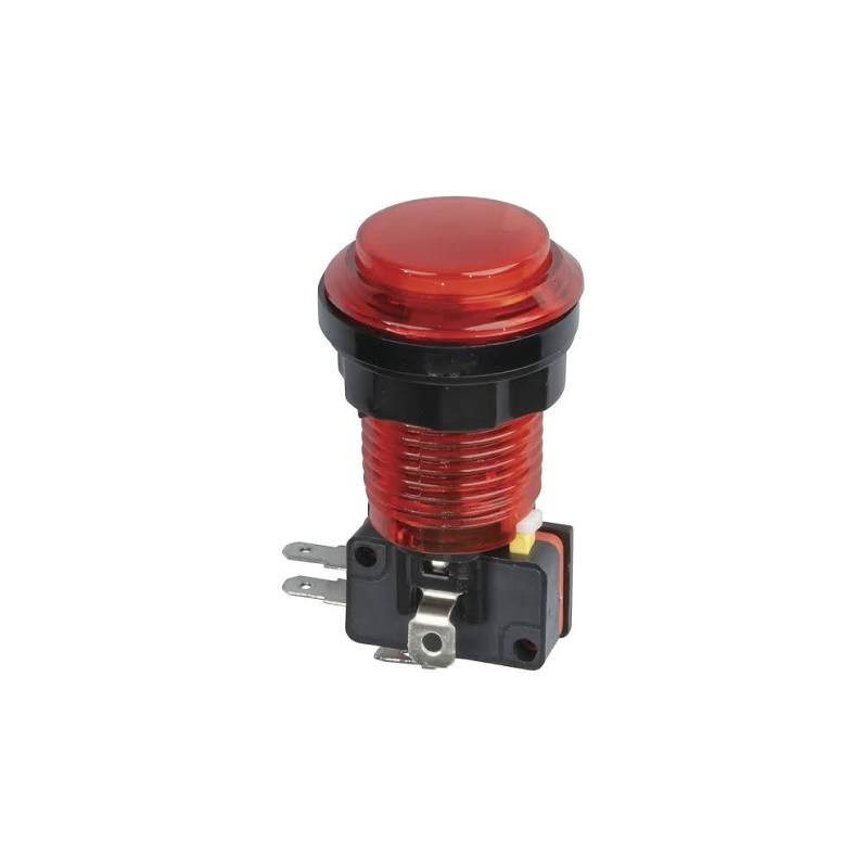 Botón para maquinita luminoso color rojo con microswitch