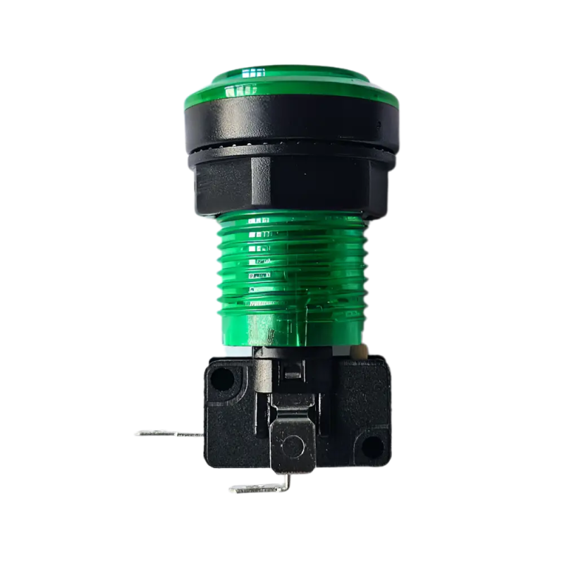 Botón para maquinita luminoso color verde con microswitch