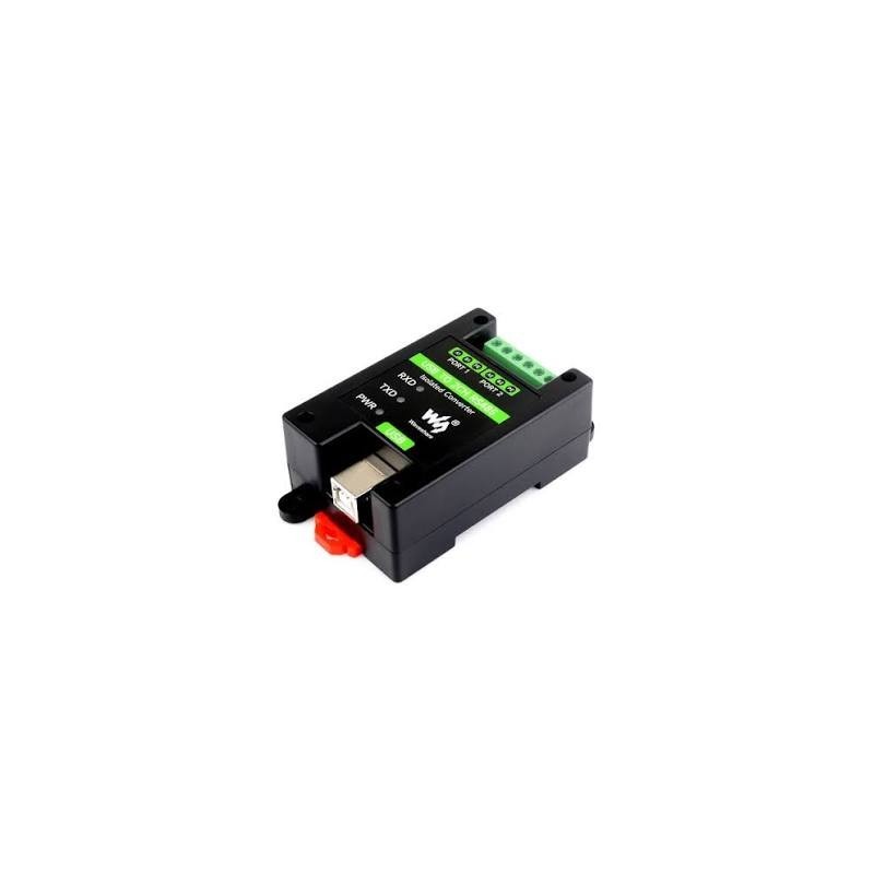 Convertidor aislado de grado industrial USB a RS485 de 2 canales