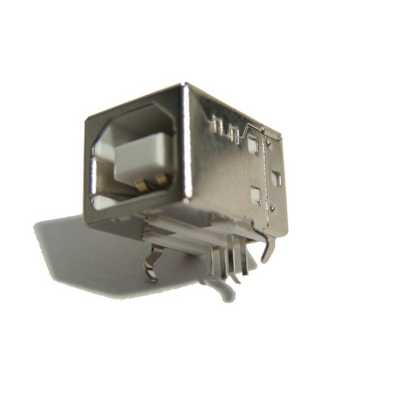 Conector USB tipo B en ángulo para PCB.