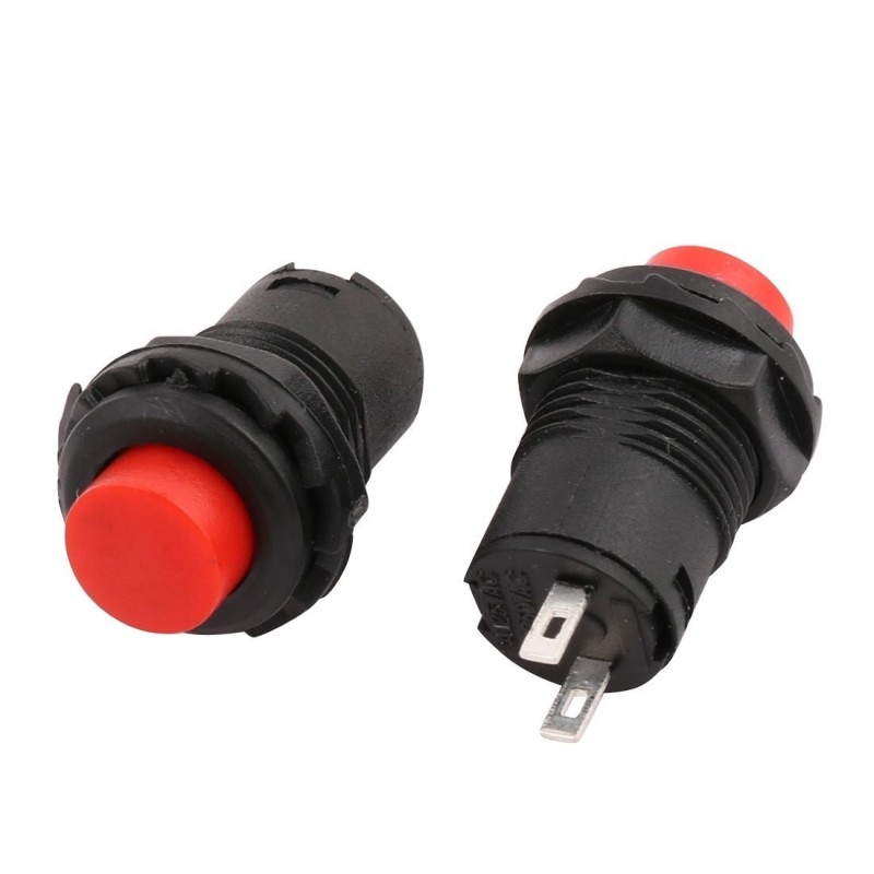 Switch Pulsador Redondo Rojo SPDT 3A 125VAC