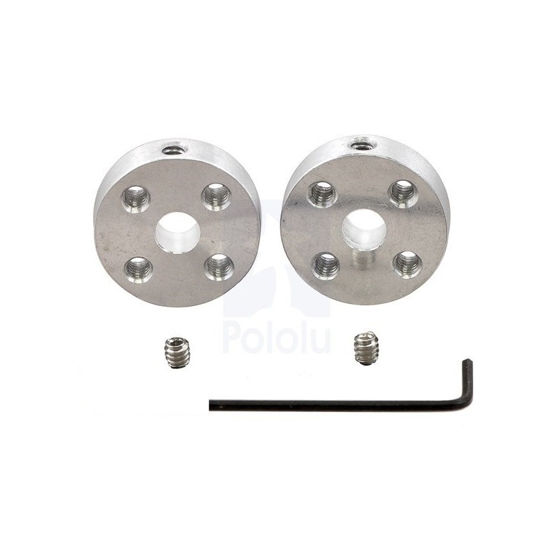 Brida  Universal aluminio  4mm Shaft par (Pololu No.1081)