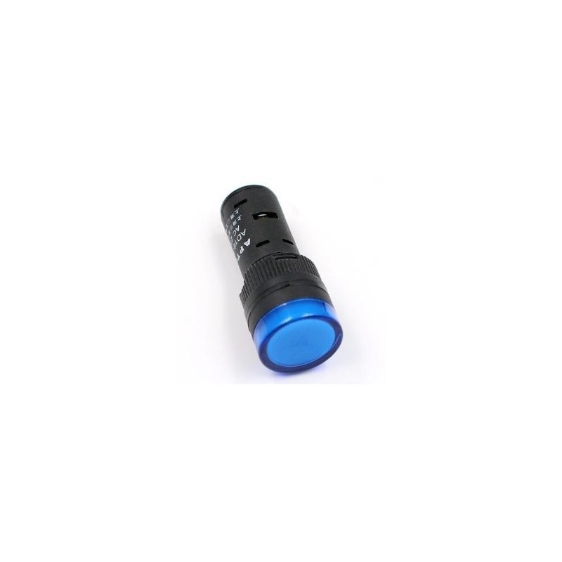 Lampara piloto 16mm con led color azul 12VDC