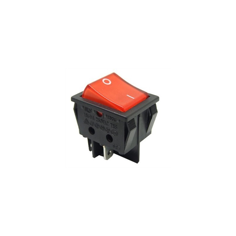 Rocker Switch 30x25 mm color rojo.