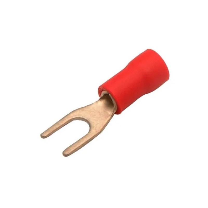 Terminal en U para cable con cubierta (rojo).