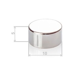 Imán de neodimio circular 10x5mm