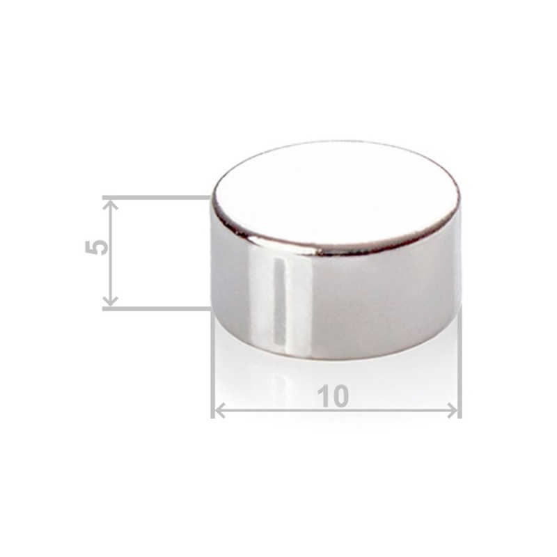 Imán de neodimio circular 10x5mm