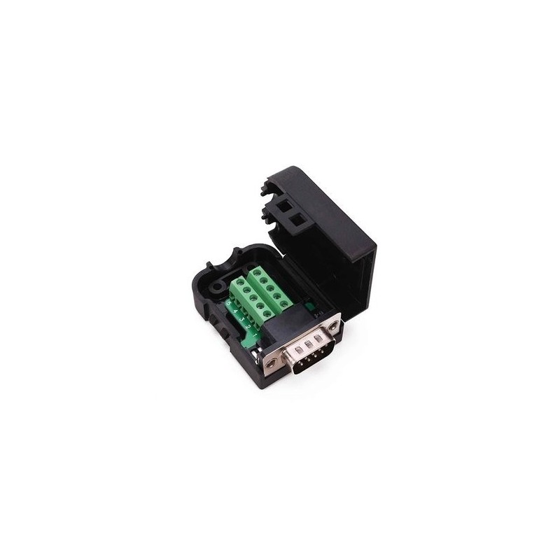 Conector DB9 RS232 macho con PCB y carcasa