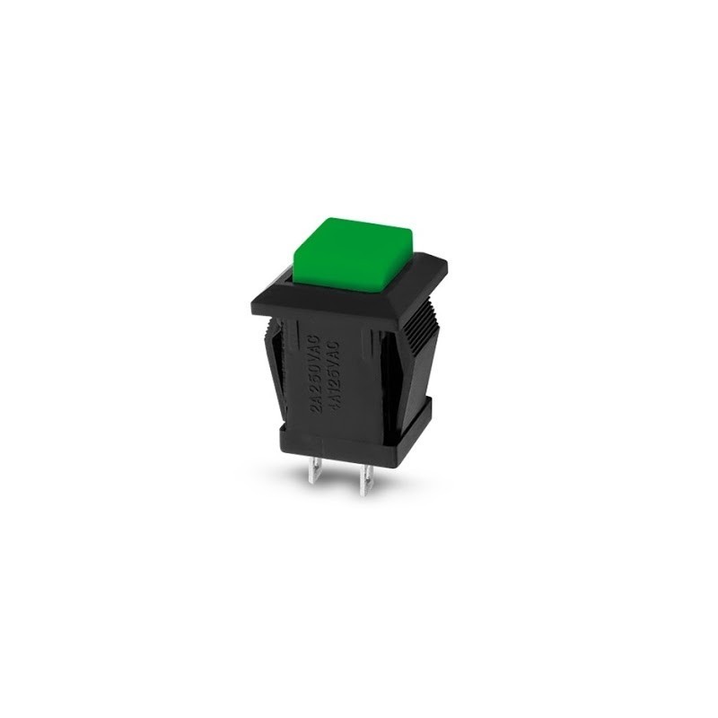 Push button cuadrado 4A 125VAC color verde
