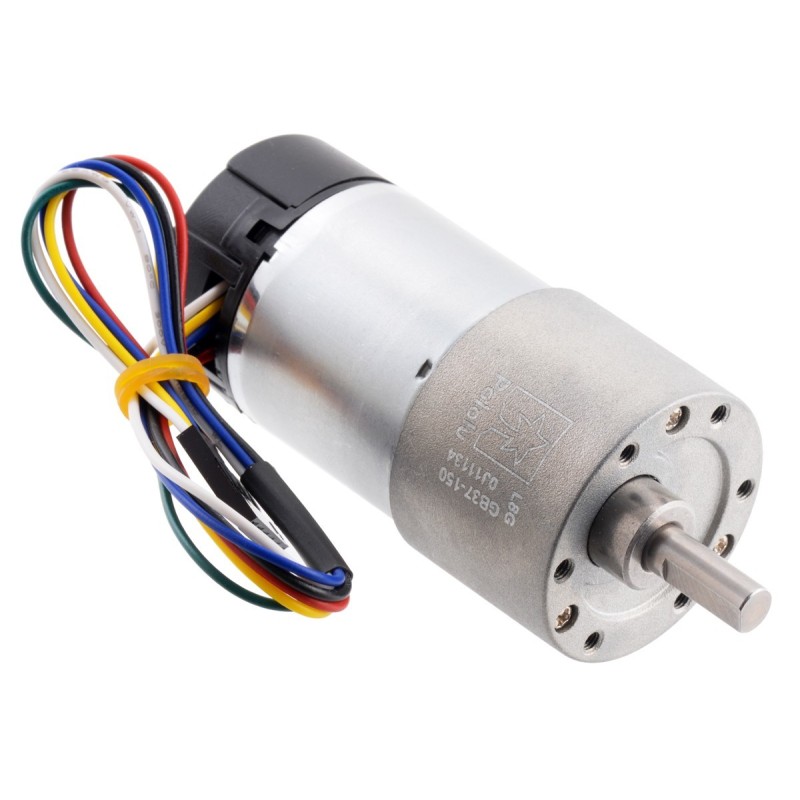 Motorreductor Metálico 150:1 37D X 73L Con Encoder de 64 CPR (Helicoidal) â 12 VDC (Pololu No. 2828)