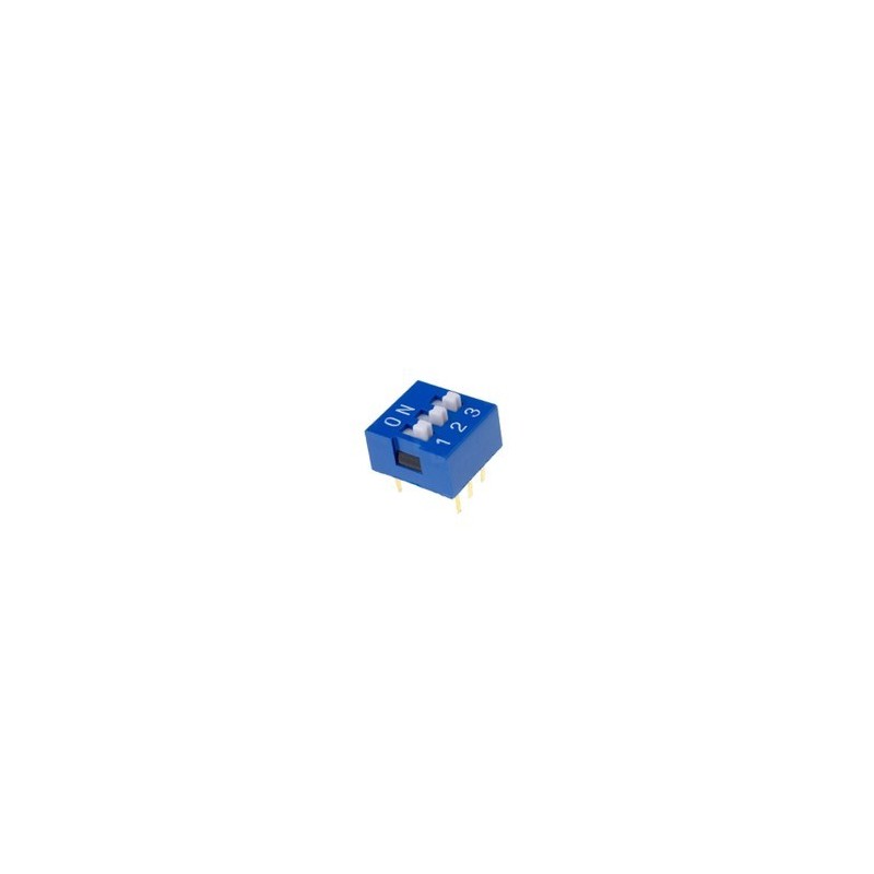 Dip Switch 3 posiciones SPST (color azul para PCB)