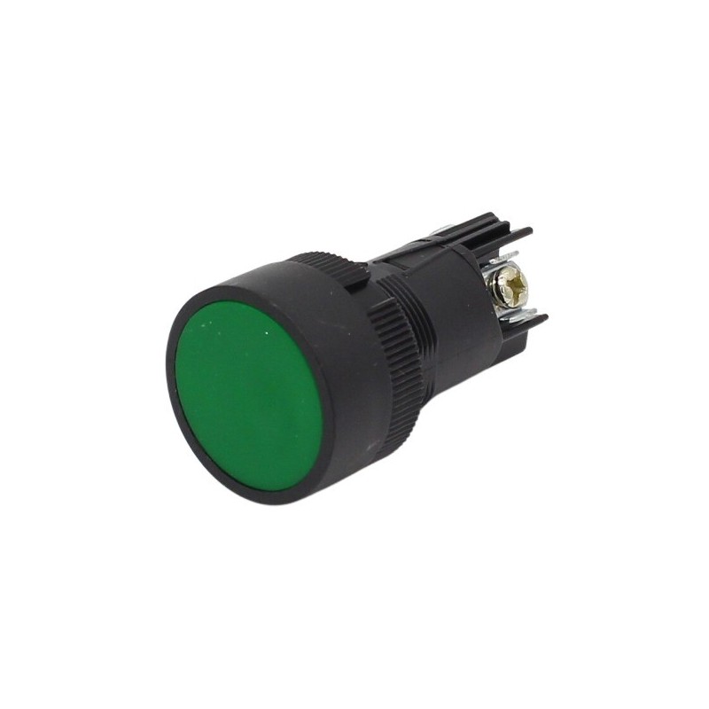 Pulsador de panel 22mm color verde.