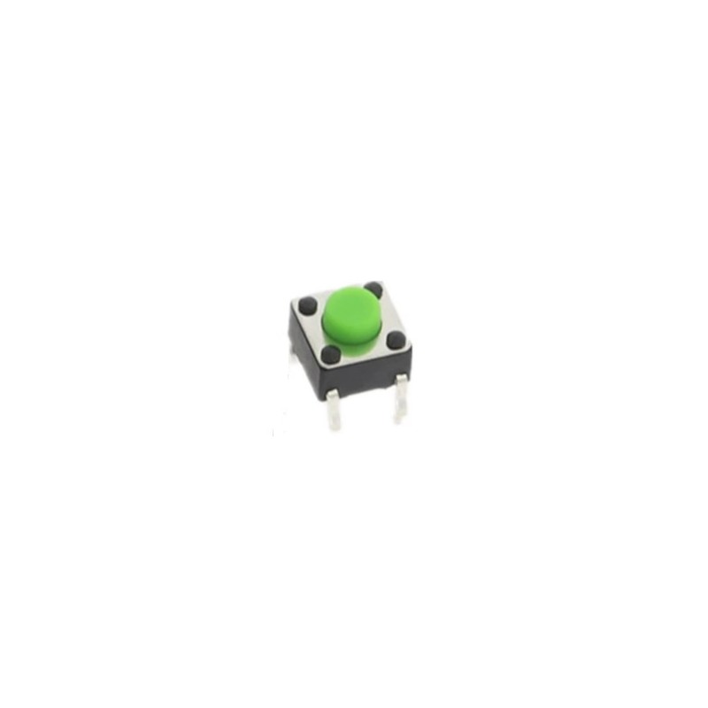 Push button Th 4 pines 6x6 mm Color Verde
