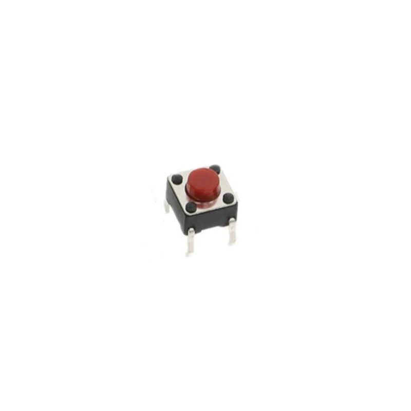 Push button Th 4 pines 6x6 mm Color Rojo