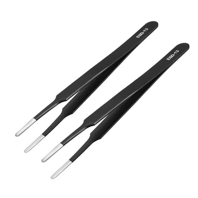 Pinzas punta plana y redonda 150 mm ESD-13 color negro