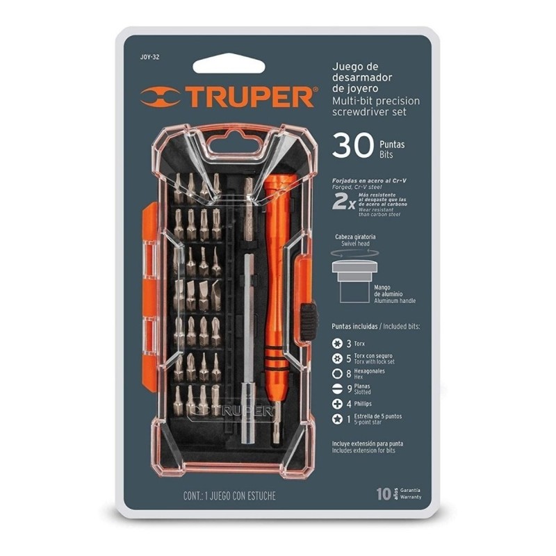Juego de desarmador de joyero TRUPER 30 puntas