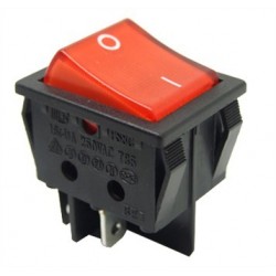 Rocker Switch 30x25 mm color rojo.