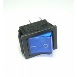 Rocker switch 30x25mm color azul.