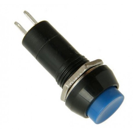 Interruptor Pulsador Redondo 1A 250 VAC con enclave (Azul)